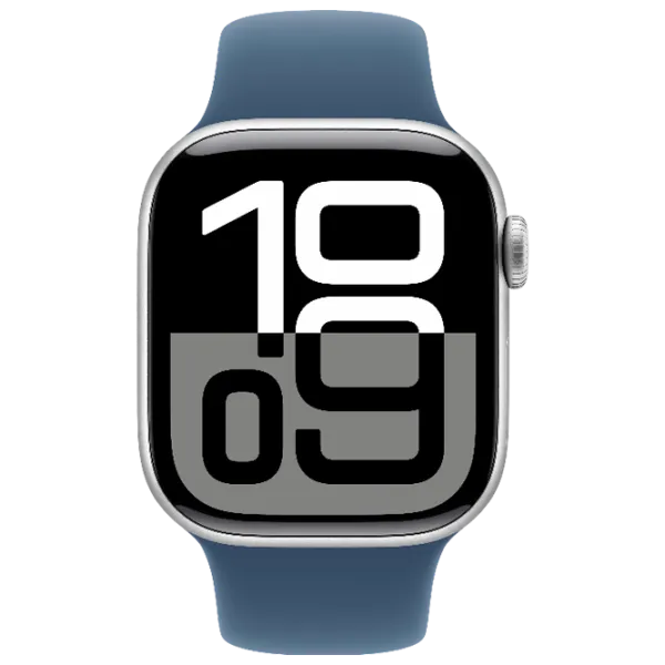 Ceas inteligent Apple Watch Series 10  1.77" / 42 mm / Silver - Denim / MWWA3QI/A photo 2