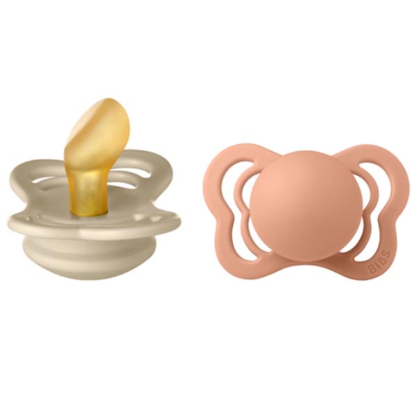 Suzetă cu tetina ortodontică Bibs Couture 1800303 Pentru fetițe/ 0 luni - 6 luni/ Latex/ Vanilla photo 1