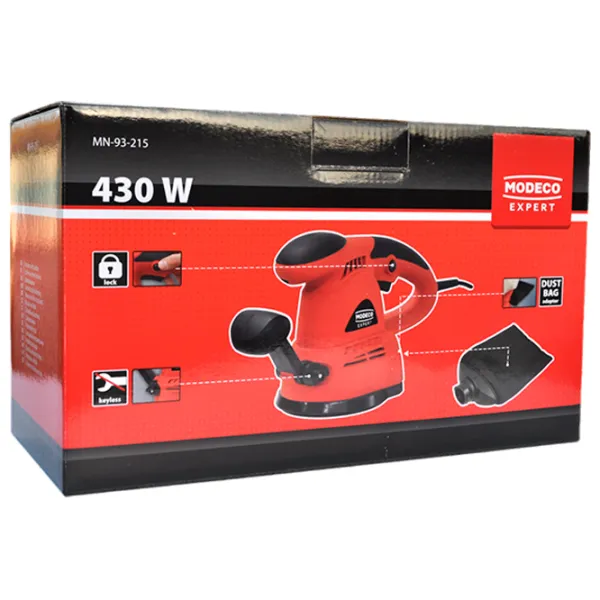 Șlefuitor Modeco MN-93-215 Cu excentric/ 430 W/ Red photo 5 Șlefuitor Modeco MN-93-215 Cu excentric/ 430 W/ Red photo 5