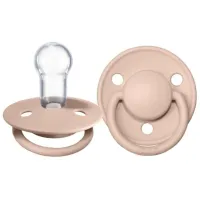 Suzetă cu tetina rotundă Bibs De lux 1010244C Pentru fetițe/ 0 luni - 36 luni/ Silicon/ Pink
