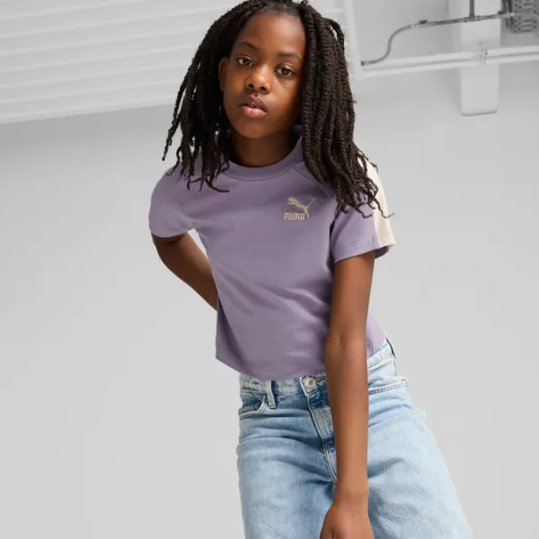 Футболка для девочек Puma Iconic T7 Baby Tee G  / Пурпурный photo 2