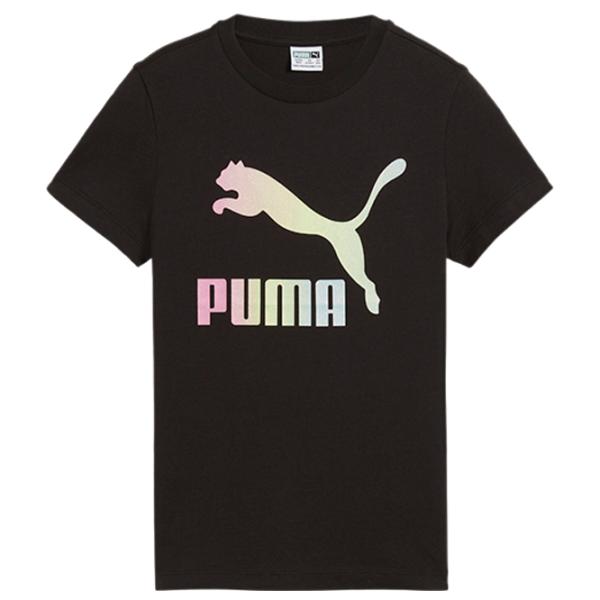 Tricou pentru fete Puma Classics Shiny Color Logo Tee G  / Black photo 1 Tricou pentru fete Puma Classics Shiny Color Logo Tee G  / Black photo 1