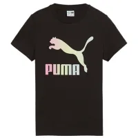 Tricou pentru fete Puma Classics Shiny Color Logo Tee G  / Black