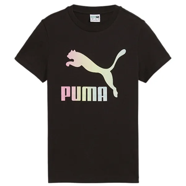 Tricou pentru fete Puma Classics Shiny Color Logo Tee G  / Black photo 1 Tricou pentru fete Puma Classics Shiny Color Logo Tee G  / Black photo 1