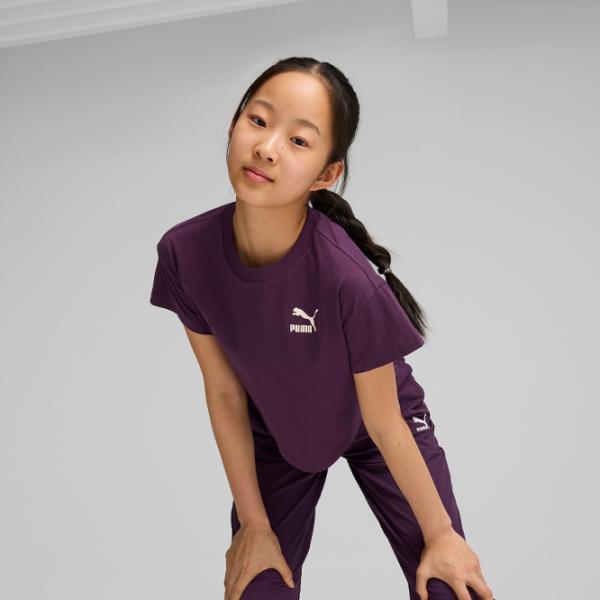 Tricou pentru fete Puma Better Classics Tee G  / Midnight Plum photo 2 Tricou pentru fete Puma Better Classics Tee G  / Midnight Plum photo 2