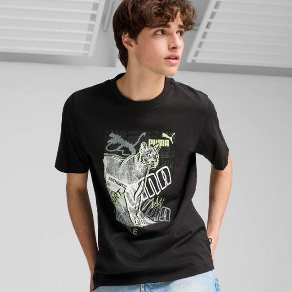 Tricou pentru bărbați Puma Graphics Photoprint Tee 100% bumbac/ Black photo 2