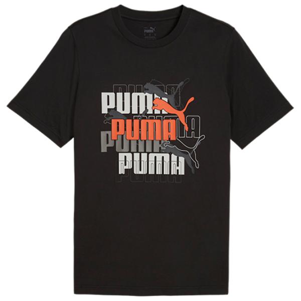 Tricou pentru bărbați Puma Graphics Multiple Logo Tee 100% bumbac/ Black photo 1
