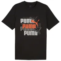 Tricou pentru bărbați Puma Graphics Multiple Logo Tee 100% bumbac/ Black