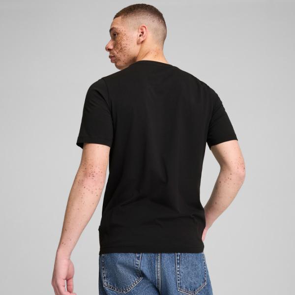 Tricou pentru bărbați Puma Ess+ Logo Lab Cat Tee 100% bumbac/ Black photo 4