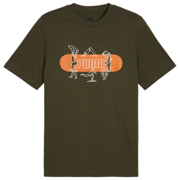 Tricou pentru bărbați Puma Graphics Skateboard Tee 100% bumbac/ Olive Green photo 1