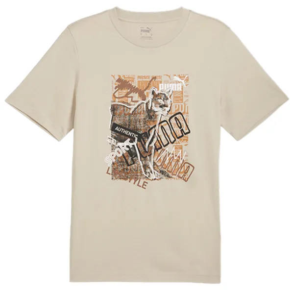 Футболка для мужчин Puma Graphics Photoprint Tee 100% хлопок/ Светло-коричневый photo 1