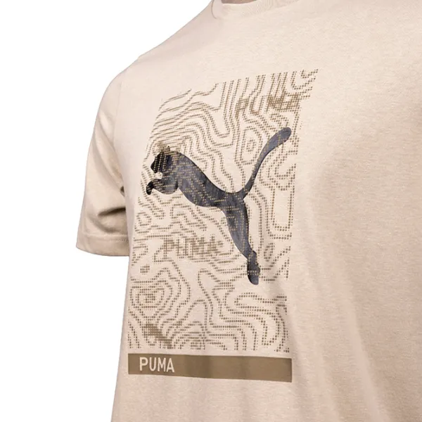 Tricou pentru bărbați Puma OPEN ROAD Graphic Tee 100% bumbac/ Light Brown photo 2