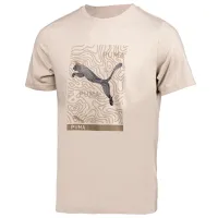 Tricou pentru bărbați Puma OPEN ROAD Graphic Tee 100% bumbac/ Light Brown