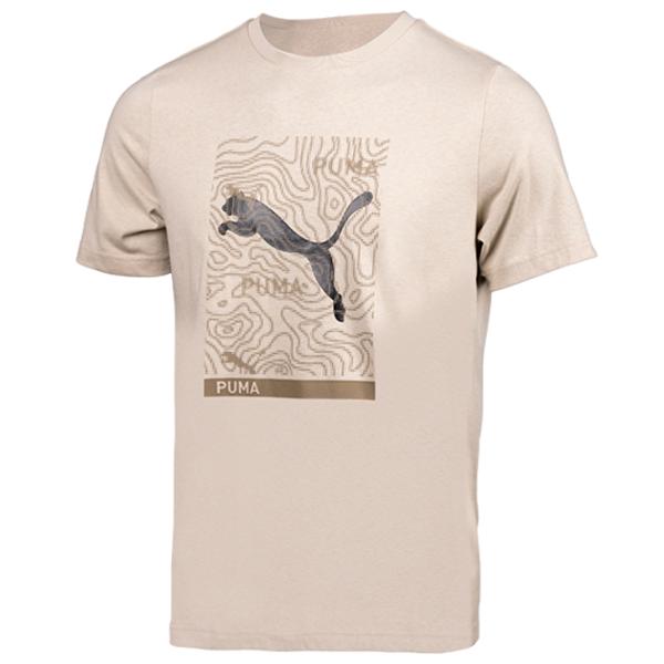 Tricou pentru bărbați Puma OPEN ROAD Graphic Tee 100% bumbac/ Light Brown photo 1