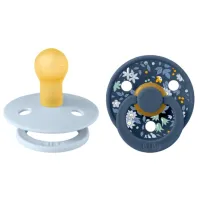 Suzetă cu tetina rotundă Bibs X Liberty 12012102 Unisex/ 6 luni - 18 luni/ Latex/ Baby Blue