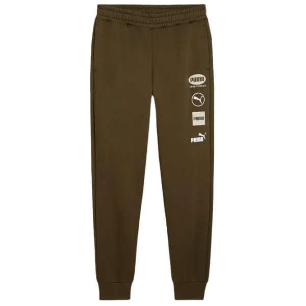 Pantaloni sportivi pentru bărbați Puma Power Graphic Sweatpants Fl Cl S/ Dark Olive photo 1