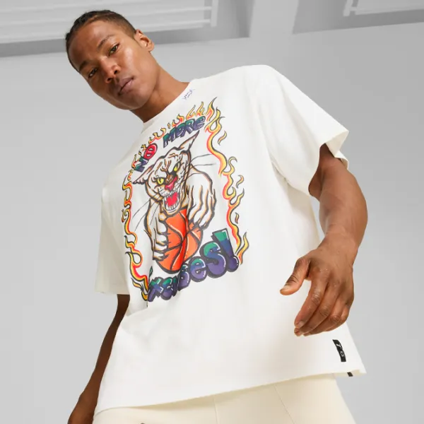 Tricou pentru bărbați Puma Getting Crafty SS Tee 3 P 100% bumbac/ White photo 3