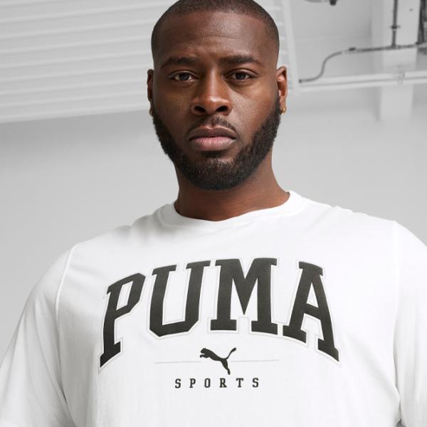 Футболка для мужчин Puma Squad Big Graphic Tee 100% хлопок/ White photo 5