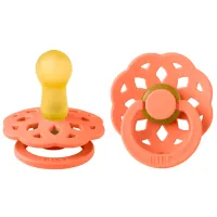 Suzetă cu tetina rotundă Bibs Boheme 220292C Unisex/ 6 luni - 18 luni/ Latex/ Papaya