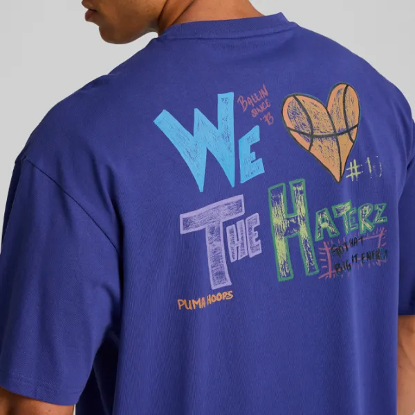 Tricou pentru bărbați Puma Getting Crafty SS Tee 4 L 100% bumbac/ Purple photo 7