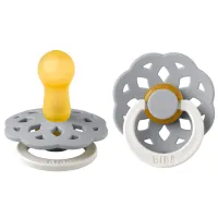 Соска круглая Bibs Boheme GLOW 220272C Унисекс/ 6 месяцев - 18 месяцев/ Латекс/ Серый