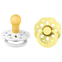 Suzetă cu tetina rotundă Bibs Boheme 230121 Unisex/ 0 luni - 6 luni/ Latex/ White