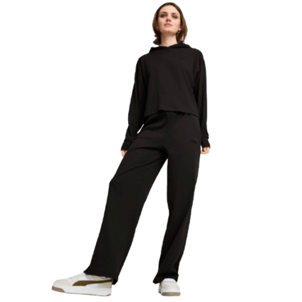 Pantaloni sportivi pentru femei Puma Ess Elevated High-Waist Straight Leg Pan XL/ Black photo 5