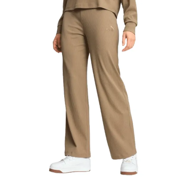 Pantaloni sportivi pentru femei Puma Ess Elevated High-Waist Straight Leg Pan XL/ Beige photo 3