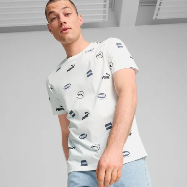 Tricou pentru bărbați Puma Power Aop Tee 100% bumbac/ White photo 2