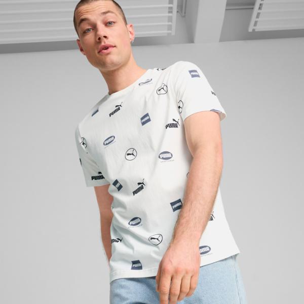 Футболка для мужчин Puma Power Aop Tee 100% хлопок/ White photo 2