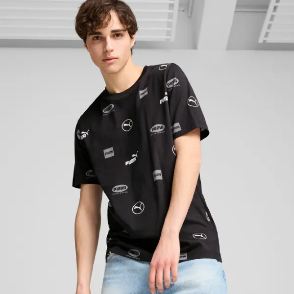 Футболка для мужчин Puma Power Aop Tee 100% хлопок/ Black photo 3