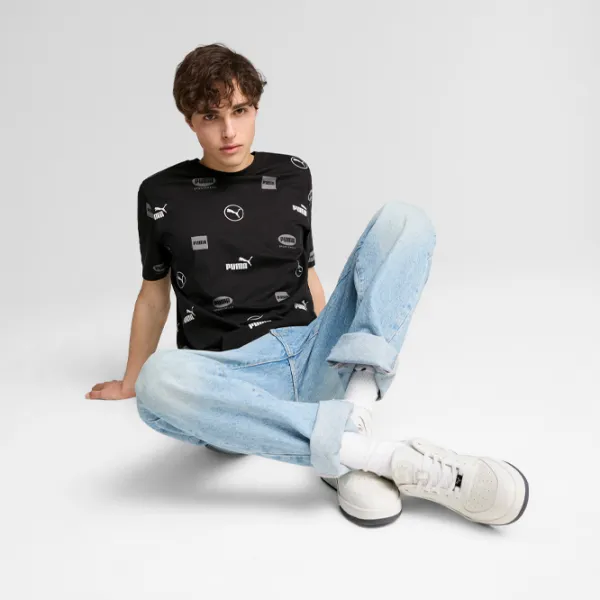 Футболка для мужчин Puma Power Aop Tee 100% хлопок/ Black photo 5