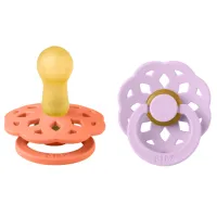 Suzetă cu tetina rotundă Bibs Boheme 230129 Unisex/ 6 luni - 18 luni/ Latex/ Papaya