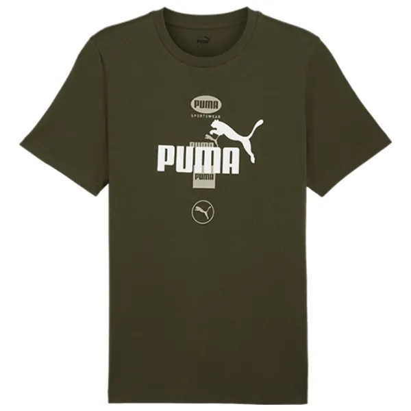 Футболка для мужчин Puma Power Graphic Tee 100% хлопок/ Оливковый Зелёный photo 1