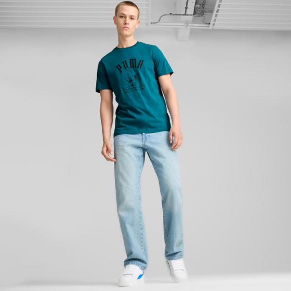 Tricou pentru bărbați Puma Graphics Super Tee 100% bumbac/ Blue photo 5