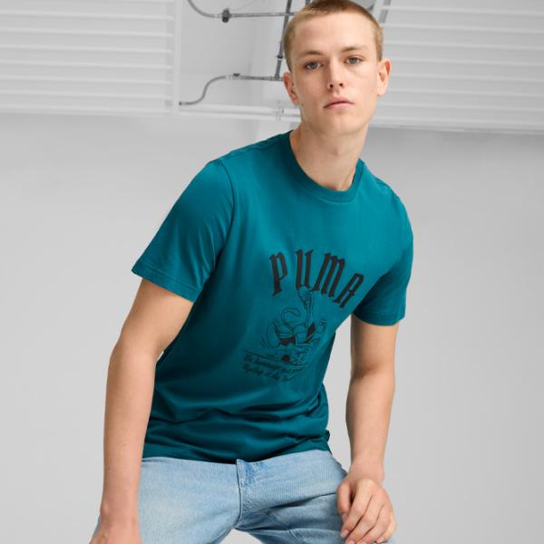 Tricou pentru bărbați Puma Graphics Super Tee 100% bumbac/ Blue photo 3