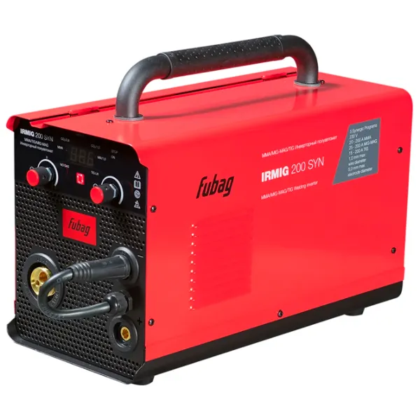 Aparat de sudat Fubag IRMIG 200 SYN 220 V semiautomat (MIG/ MAG), cu electrod (MMA), cu gaz inert (TIG)/ Red photo 2