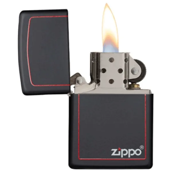 Brichetă Zippo Classic Black and Red Zippo Black/ Alamă photo 3