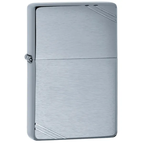 Brichetă Zippo Brushed Chrome Vintage with Slashes Silver/ Alamă photo 1