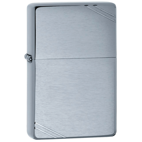 Brichetă Zippo Brushed Chrome Vintage with Slashes Silver/ Alamă photo 1