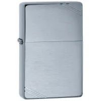Brichetă Zippo Brushed Chrome Vintage with Slashes Silver/ Alamă