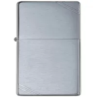 Зажигалка Zippo Brushed Chrome Vintage with Slashes Серебристый/ Латунь photo 2