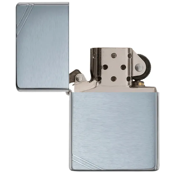 Brichetă Zippo Brushed Chrome Vintage with Slashes Silver/ Alamă photo 4