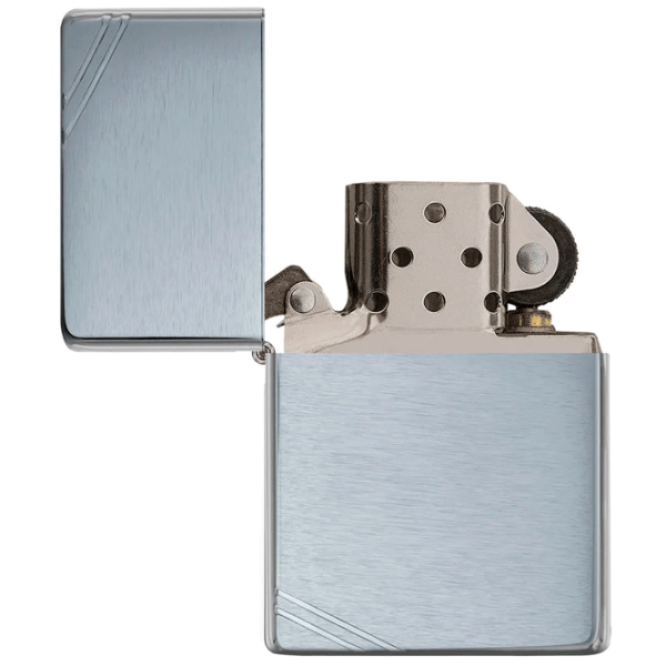 Brichetă Zippo Brushed Chrome Vintage with Slashes Silver/ Alamă photo 4