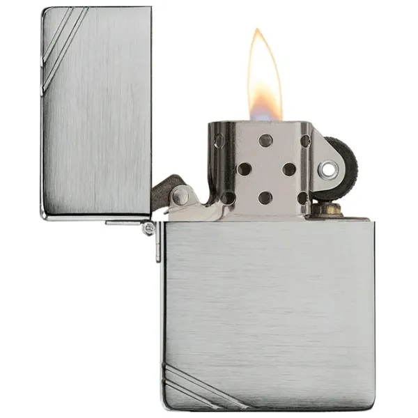 Brichetă Zippo 1935 Replica with Slashes Silver/ Alamă photo 3