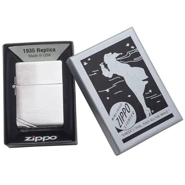 Brichetă Zippo Replica with Slashes Lighter 1935.25 Silver/ Alamă photo 4