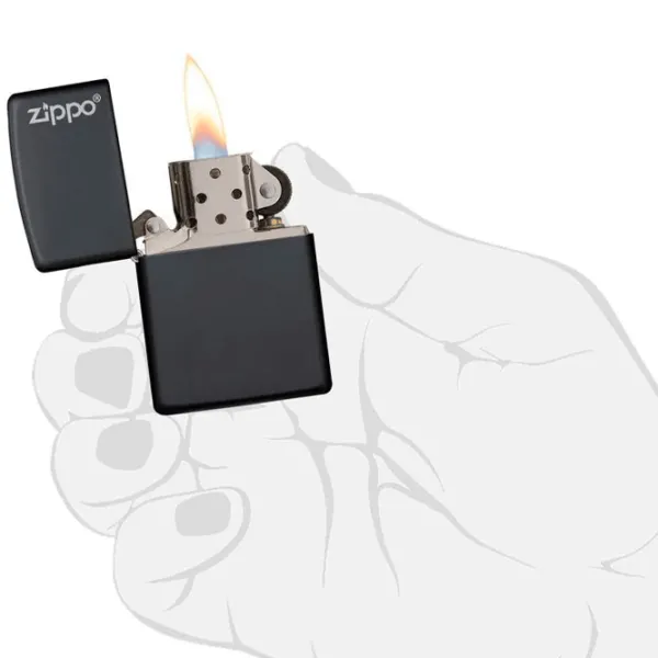 Brichetă Zippo Classic Black Matte with Zippo Logo Black/ Alamă photo 3 Brichetă Zippo Classic Black Matte with Zippo Logo Black/ Alamă photo 3