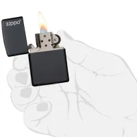 Зажигалка Zippo Classic Black Matte with Zippo Logo Black/ Латунь photo 3