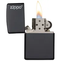 Зажигалка Zippo Classic Black Matte with Zippo Logo Black/ Латунь photo 4