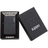 Зажигалка Zippo Classic Black Matte with Zippo Logo Black/ Латунь photo 5